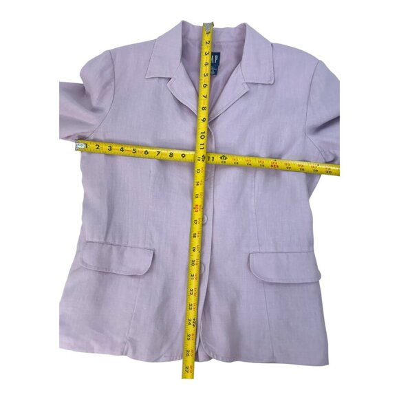 GAP Linen Lavender Purple Blazer Size 12 Preppy Business Pastel Summer Church - Picture 6 of 6
